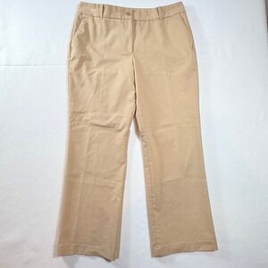 Talbots Heritage Straight Leg Pants‎ Women 16 Tan Stretch Chino Dress Trouser